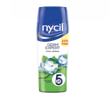 Nycil Cool Herbal Instant Cooling Prickly Heat Powder with Neem & Pudina Cool Talc 150g