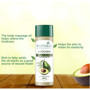 Biotique Avocado Stress Relief Body Massage Oil 200 ml