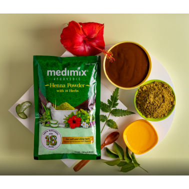 Poudre de henné ayurvédique Medimix (avec 18 herbes) 150gm